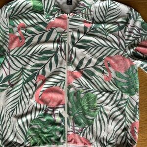 Tropical Flamingo Print Men's Lightweight Jacket